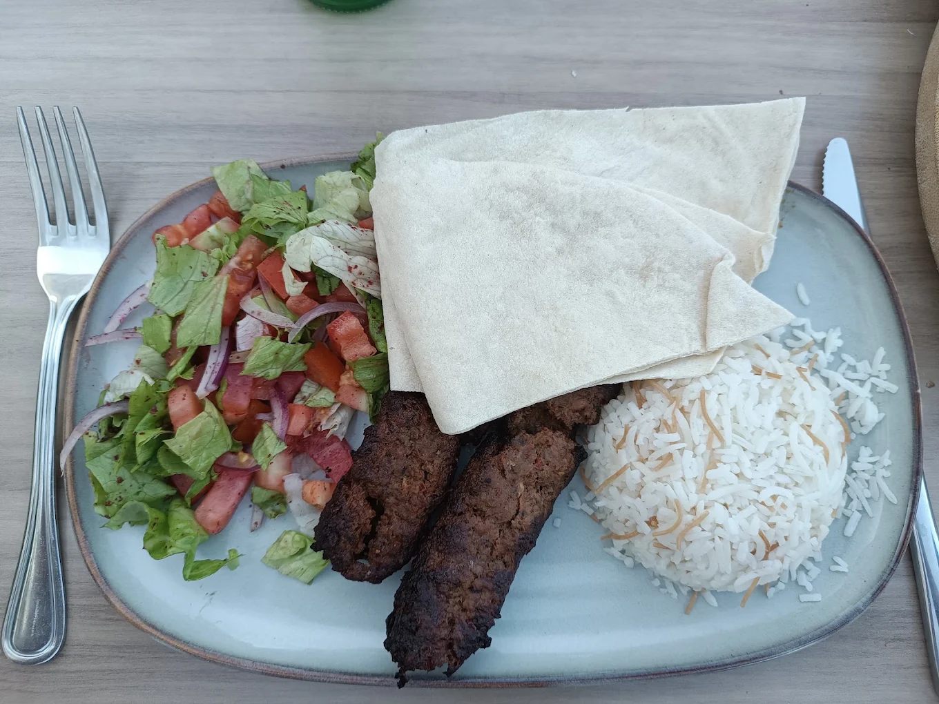 Kebap with rice
