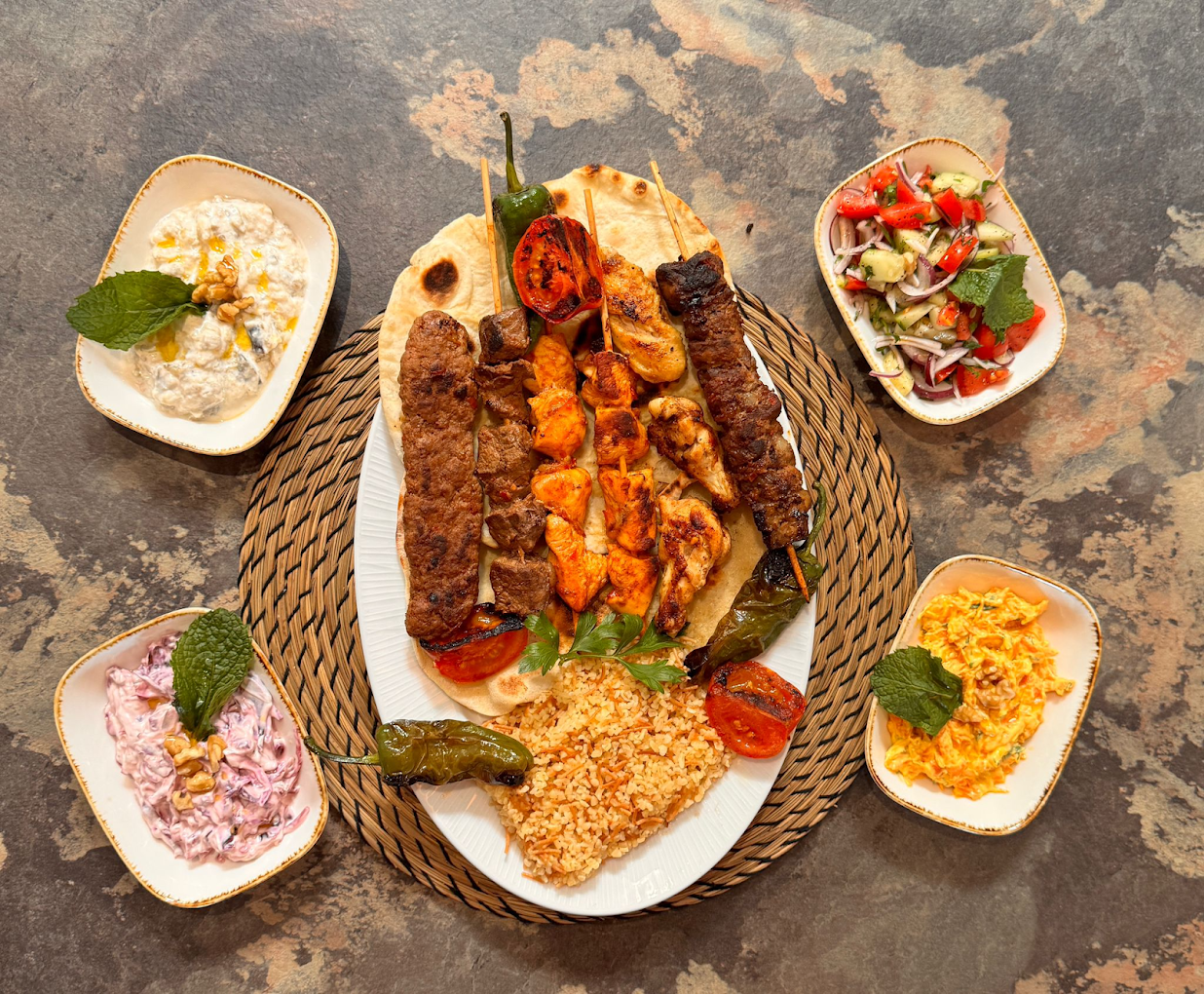 Nobby mixed grill platter with meze