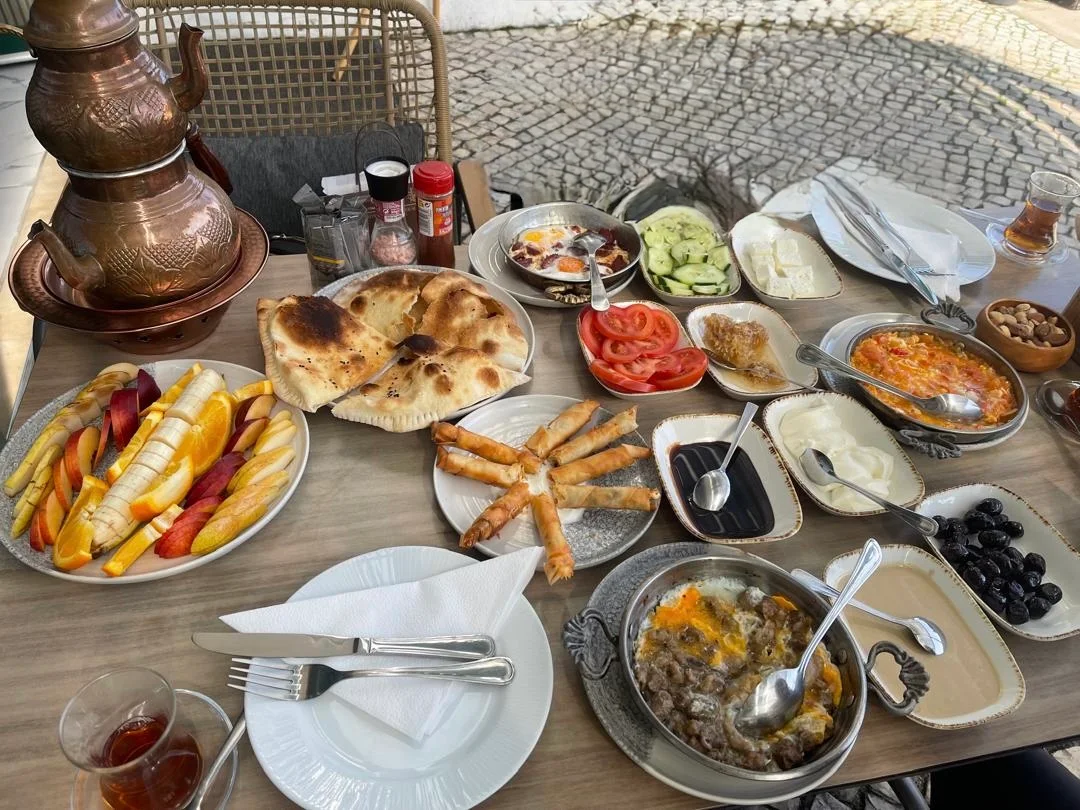 Large Turkish breakfast spread